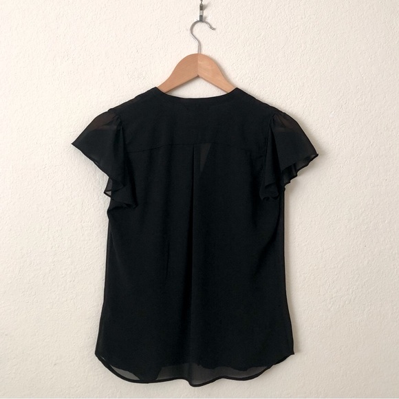 H&M Short-Sleeves Pleated Black Blouse - Women's 4 - Picture 2 of 13